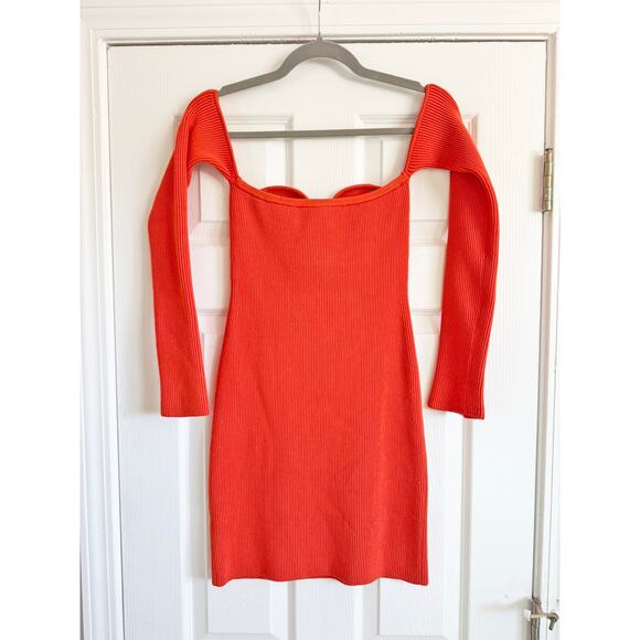 HELMUT LANG Contour Pinched Mini Dress in Poppy - Picture 7 of 7